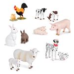 Terra Farm Animals and Baby Figures - Sheep, Dogs, Calves, Rabbits and More - Realistic Animal Figures Set, Children's Farm Toy from 3 Years