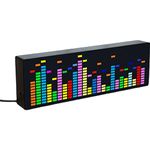 QOXEZY Spectrum analyser, Stereo VU Meter Indicator Music Spectrum Analyzer LED, MP3 PC Amplifier Audio Level Indicator Music Rhythm Analyzer,Audio Level Display-Voice Control + Wire Control