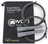 WOD Nation Adjustable Speed Jump Rope For Men, Women & Children - Blazing Fast Fitness Skipping Rope Perfect for Boxing, MMA, Endurance - Gray