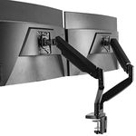 VIVO Premium Aluminum Heavy Duty Dual Monitor Arm for Ultrawide Monitors up to 35 inches and 14kg Each, Desk Mount Stand, Pneumatic Height, Max VESA 100x100, Black, STAND-V202Q