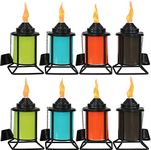 Sunnydaze Metal Tabletop Torches - Outdoor Patio and Lawn Torch - Multi-Color - Set of 8