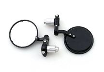 OKSTNO Universal Round Bar End Convex Mirrors Inceased Vision For 7/8" Handle Bars Fits for Suzuki, Honda, Kawasaki Cruisers, Touring Bikes, Sport Bike, Scooters Side Rear View