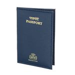 Storite RFID Blocking PU Leather Travel Passport Holder Cover Travel Wallet Organiser Passport Case Travel Document Organiser for Men & Women (Blue)