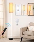 TONGLIN Floor Lamp, Floor Lamps for Living Room with Remote Control and Stepless Dimmable Color Temperature & Brightness, Standing Lamp 165cm with E27 Socket (9W LED Bulb Included)