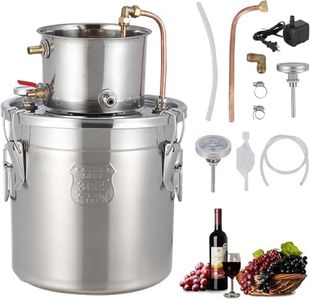 GarveeTech Alcohol Distiller - 13Gal Spirits Kit w/Circulating Pump, Copper Tube & Dual Display Thermometer, Home Brewing Kit for Diy Whisky Wine Brandy