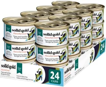 Solid Gold Wet Cat Food Pate for Adult & Senior Cats - Made with Real Tuna & Sardine - High Protein Grain Free Wet Cat Food for Healthy Digestion, Skin, Coat & Sensitive Stomach - 3oz (24 Count)