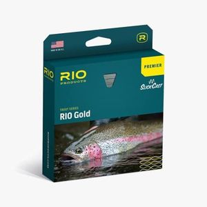 Rio Premier Gold Fly Line, Easy to Cast Flies from Size 2 to 22, Ultimate All-Around Fly Line with Ultra-Slick Performance, Moss/Gold, 90ft, WF5F