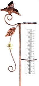 VEWOGIFT Hummingbird Rain Gauge Outdoor, Freeze Proof Rain Gauges with 7 Inch Plastic Tube, Decorative Rain Water Gauge for Yard Garden