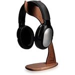 kalibri Wooden Headphone Holder Stand - Universal Wood Slim Headset Hanger - Desk Display Hanger for Gaming Headsets DJ Headphones Earphones in Walnut