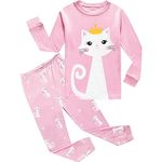 EULLA Toddler Cat Pyjamas Girls Pjs Set Cotton Long Sleeve Kitty Sleepwear Tops Bottoms 2-3 Years