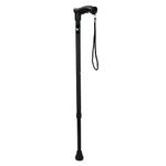 Dr. TORSO All New Walking Stick with Adjustable Height | Anti-Slip Base for Patients, Old People or Physically Challenged (Black)