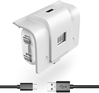Rechargeable Xbox Battery Pack Compatible with Xbox Series X|S, Xbox One/One S/One X/Elite Controllers, 1400mAh Xbox Controller Battery Pack Rechargeable with USB Cable, Play While Charging,White