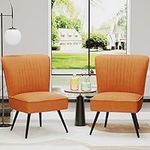 Alunaune Orange Accent Chair Set of