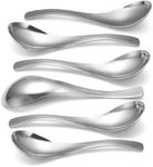 HIWARE Thick Heavy-weight Soup Spoons, High Grade Stainless Steel Soup Spoons, Table Spoons, Set of 6