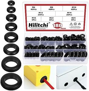 Hilitchi 180Pcs 8 Sizes Rubber Grommet Assortment Kit, Desk Grommet Wire Cord Cable Organizer Hole Plug Firewall Grommets Gasket Electrical Appliance Grommet Wire Protection Desktop Cable Hole Cover