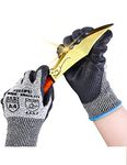 Donfri Cut Resistant Gloves High Performance Level 5 Protection Safety Work Gloves for Men Comfortable PU Coated Palm Cut Proof Gloves Gardening Food Grade Non-slip Machine Washable（S,1）