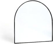 Minuover Large Black Arched Mirror, 30" x 30" Modern Brushed Metal Frame Arch Wall Decorative Mirror, Arched Top Bathroom Vanity Mirror for Living Room Bedroom Hallways Entryway