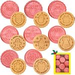 Crethinkaty Christmas Cookie Cutters and Stamps - 8 Pieces Christmas Cookie Cutters,Christmas Plastic Cookie Cutters for Baking