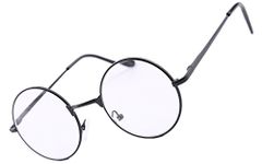 Agstum Round Metal Eyeglasses Spring Hinge Vintage Reading Glasses (+2.50, Black)