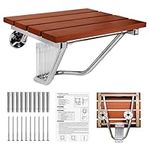 ExGizmo Folding Teak Shower Seat and Bench Wall Mounted,Shower Stool Collapsible,Foldable Shower Chair for Shower Bathroom Bathtub Small Space (Wall Mounted)