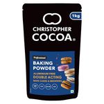 Christopher Cocoa Baking Powder Aluminium Free Double Action 1Kg (Bake Cakes, Cookies, Breads, Brownies)