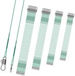 KINBOM 40pcs Fishing Leaders, Anti-bite Stainless Steel Wire Leaders Fishing Leaders Line with Swivels for Saltwater and Freshwater (6 inch/ 8 inch/ 10 inch /12 inch, Green)