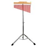 ENNBOM Bar Chimes with Adjustable Stand 25 Note 36 Note Single-row Wind Chime Musical Percussion Instrument (25 Note, Frosted red)