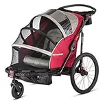 Schwinn Joyrider Child Bike Trailer, Single and Double Baby Carrier, Canopy, 20-inch Wheels