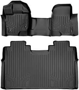 MAXFLOORMAT Floor Mats for Ford F-150 SuperCrew with Front Bench Seats (2015-2017) Complete Set (Black)