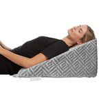 Sleepsia Wedge Cushion | 1 Year Warranty | Orthopedic Wedge Pillows for Bed - Acid Reflux, Pregnancy, Adjustable Bed & Ergonomic Elevation for Sleeping, Reading & Posture Correction Pillow (Grey)