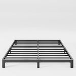 Hunlostten 7in High King Bed Frame No Box Spring Needed, Heavy Duty King Platform Bed Frame with Round Corners, Easy Assembly, Noise Free, Black