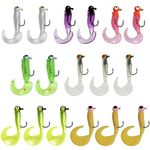 OROOTL Crappie Jigs Fishing Lures Kit Soft Grub Lures with Jig Heads Hooks Set Tube Bait Jigs Soft Fishing Lures Worm Baits Assortment for Crappie Bass Trout Panfish Saltwater Freshwater Fishing