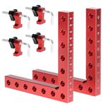QWORK® 2 Sets 90 Degree Corner Clamps, Aluminum Alloy Positioning Squares Woodwork Tools for Cabinet Drawers Boxes Picture Frames (14cm/5.5")