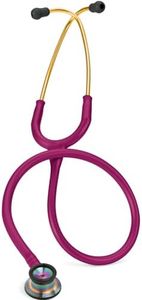 3M Littmann Classic II Infant Stethoscope, 2157, Stainless Steel Rainbow-Finish Chestpiece, 28" Raspberry Tube, Brass Stem, and Headset