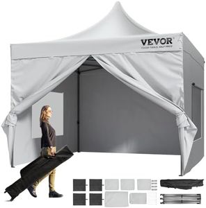 VEVOR 10x10 FT Pop up Canopy with Removable Sidewalls, Instant Canopies Portable Gazebo & Wheeled Bag, UV Resistant Waterproof, Enclosed Canopy Tent for Outdoor Events, Patio, Backyard, Party, Camping