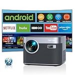 【Auto Focus/Keystone】Projector 4K Supported, TOPTRO WiFi 6 Bluetooth Projector with Android TV & Built-in Apps, 700ANSI Full HD 1080P Video Projector 300" Display 50% Zoom Home Cinema Projector