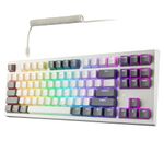 TECWARE ELITE Phantom+ 87-Key US Layout RGB Wireless/BT5.0 Mechanical Keyboard (White) Wraith Brown Switch (Prelubed, 50g Tactile) Per Key Colour and Lighting