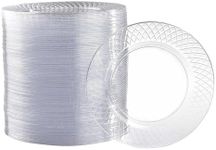 Prestee 100 Clear Plastic Plates, 6.25" Clear Plastic Dessert Plates, Round Party Appetizer Plates Disposable, Small Plastic Plates, Clear Plates for Party, Small Cake Plates for Weddings & Holidays