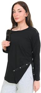 Inspired Comforts Women's Post Surgery Full Tearaway Shirt - Full Sleeve (Black, 3XL)