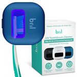 Bril UV-C Toothbrush Sanitizer, Portable Sterilizer, Cover, Holder, and Case for Any Size Toothbrush, Navy