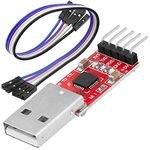 AZDelivery CP2102 HW-598 USB to TTL 5PIN Serial Converter Adapter Module Downloader 3.3V 5V UART STC with Jumper Wire Cable compatible with Arduino Including E-Book!