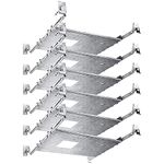 Luxrite New Construction Mounting Plate, 3-4-6 Inch Square LED Recessed Lighting Kits, Extendable Hanger Bars, ETL Listed - Shallow Recessed Light Housing (6 Pack)