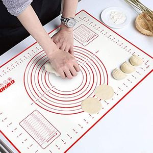 GWHOLE Large Silicone Baking Mat 60cm x 40cm Reusable Non Stick Dough Mat with Measurement for Pastry Rolling and Other Recipes & Desserts