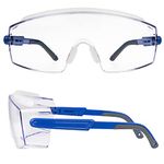 B.ANGEL Safety Glasses Protective Goggles Over Glasses,Protective Glasses with Clear Lens,Adjustable Frame and Temples