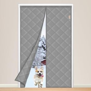 Yotache Rideau de Porte Isolant Thermique 100 x 200 cm, Rideau Thermique Isolant Anti Froid et Chaleur, Rideau Porte Entrée, sans Perçage