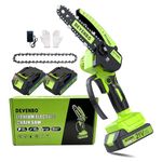 DEVENBO Cordless Mini Chainsaw, 6 Inch 880W Handheld Electric Saw with 2000mAh Battery, Portable Chainsaw for Gardening, Branch Cutting, Camping, Great Gift for Men & Dad