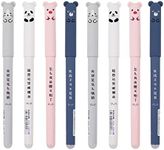 Erasable Gel Pens Ballpoint 0.35mm 4/8/12pcs Rollerball Pens Cute Cartoon Animal Erasable Ink Gel Pen, for Student Gift Stationery Office Supplies (8pcs)