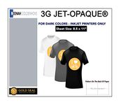 Neenah Coldenhove 3G Jet-Opaque Iron On Heat Transfer Inkjet Papers for Dark Fabrics 50 Sheets 8.5 x 11