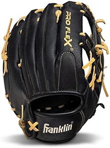 Franklin Sports Baseball Glove - Proflex Adult Baseball + Softball Glove - Right Handed Throw - Baseball + Fastpitch Softball Outfield Mitt - Black - 11.5"