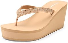 DREAM PAIRS Womens Platform Flip Fl